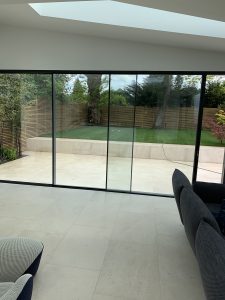 Extention, tiled patio and garden